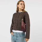 Leo Midi Woven Soft Grain Leather Bag dark cherry O My Bag