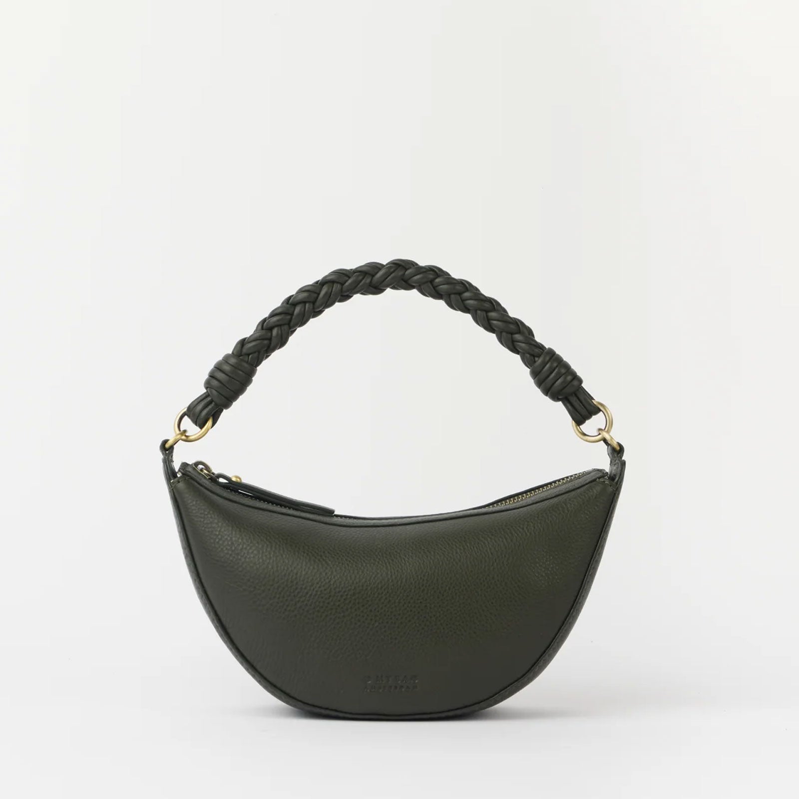Leo Mini Twisted Handle Soft Grain Leather Bag moss