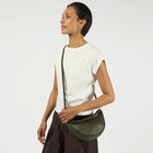 Leo Mini Twisted Handle Soft Grain Leather Bag moss