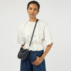 Leo Mini Twisted Handle Soft Grain Leather Bag universe blue