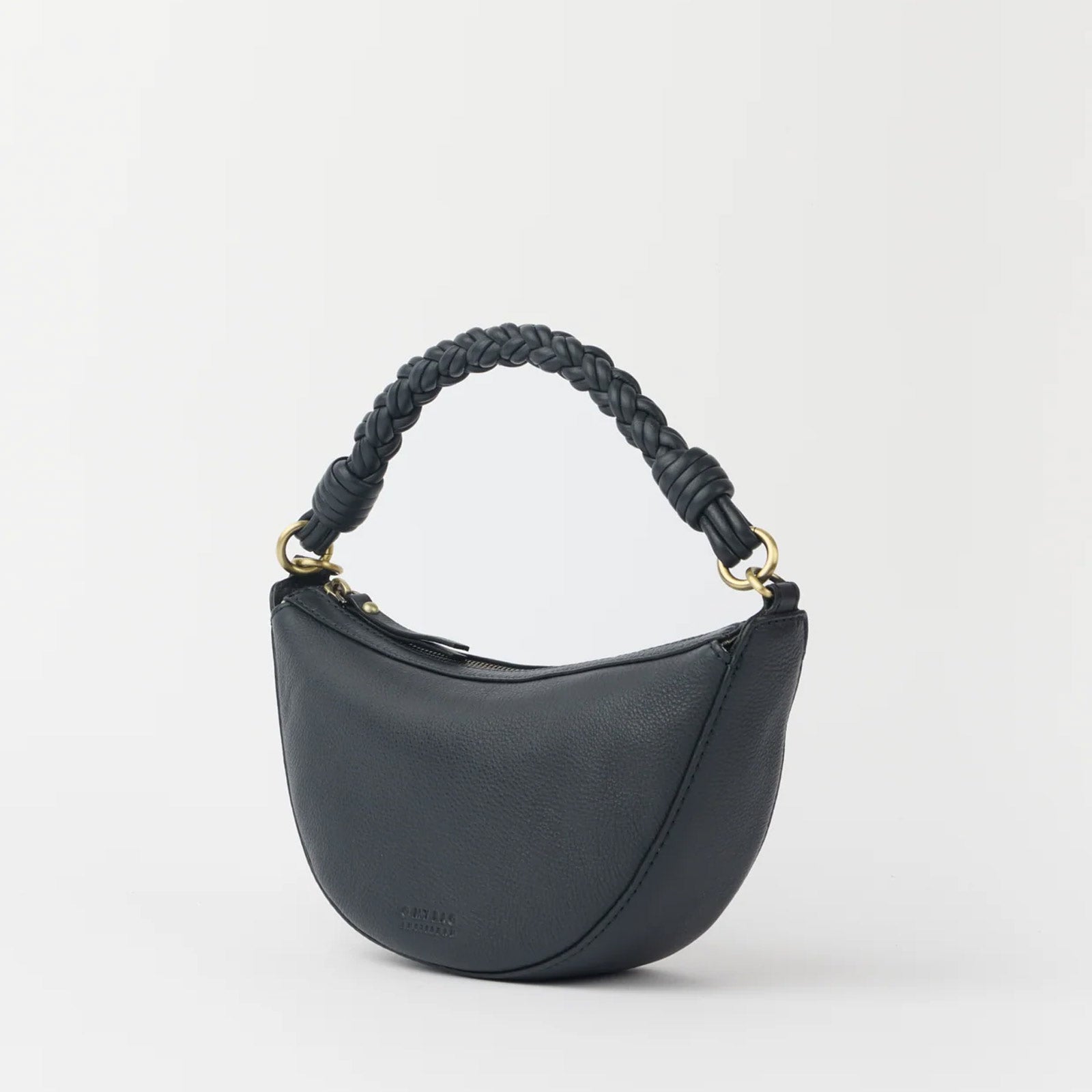 Leo Mini Twisted Handle Soft Grain Leather Bag universe blue