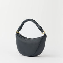 Leo Mini Twisted Handle Soft Grain Leather Bag universe blue