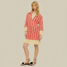 Aya Net Dress red scribble