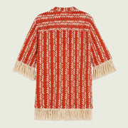 Aya Net Dress red scribble
