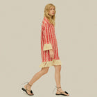 Aya Net Dress red scribble