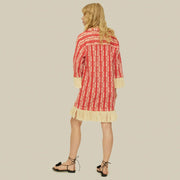 Aya Net Dress red scribble