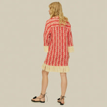 Aya Net Dress red scribble