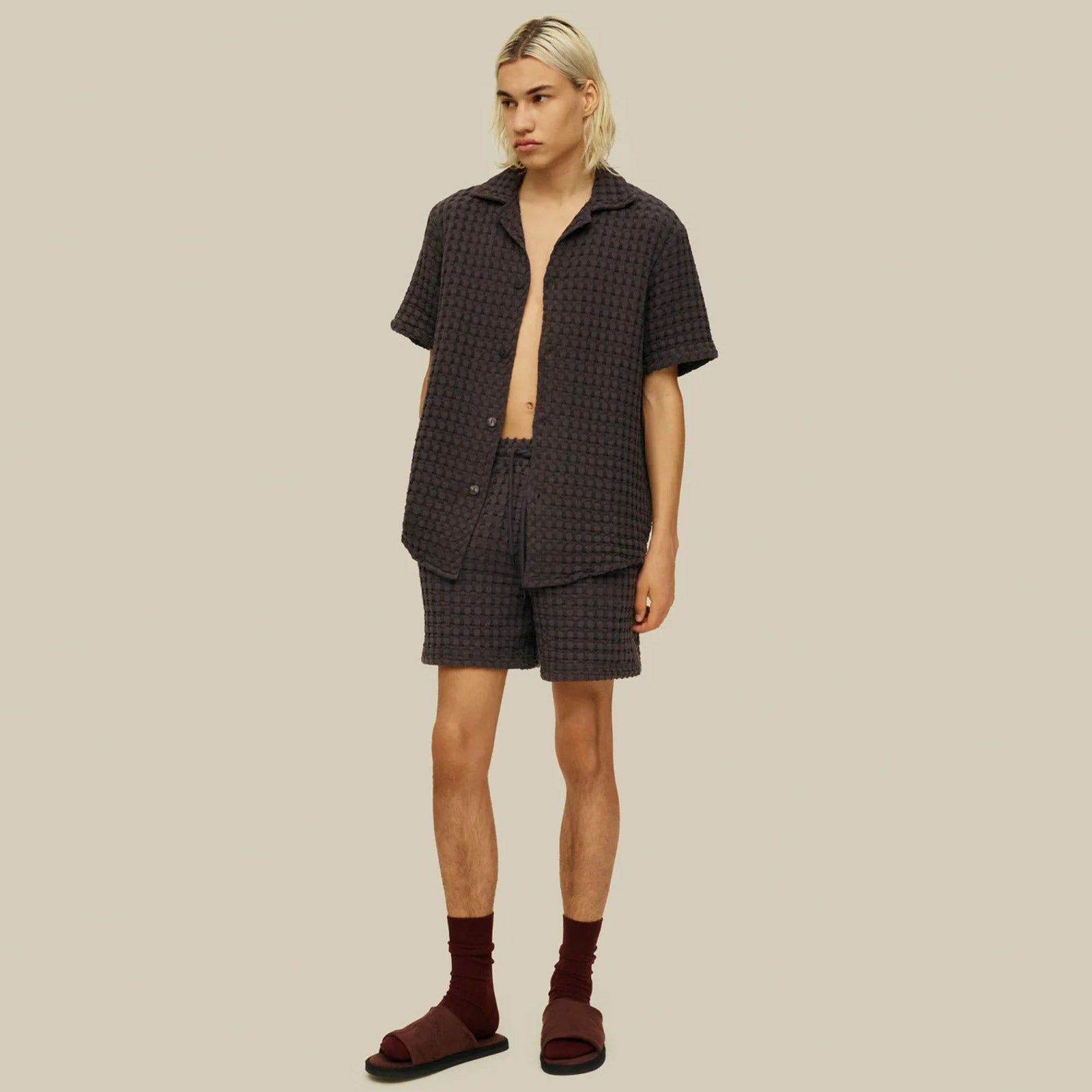 Cuba Waffle Shirt nearly black