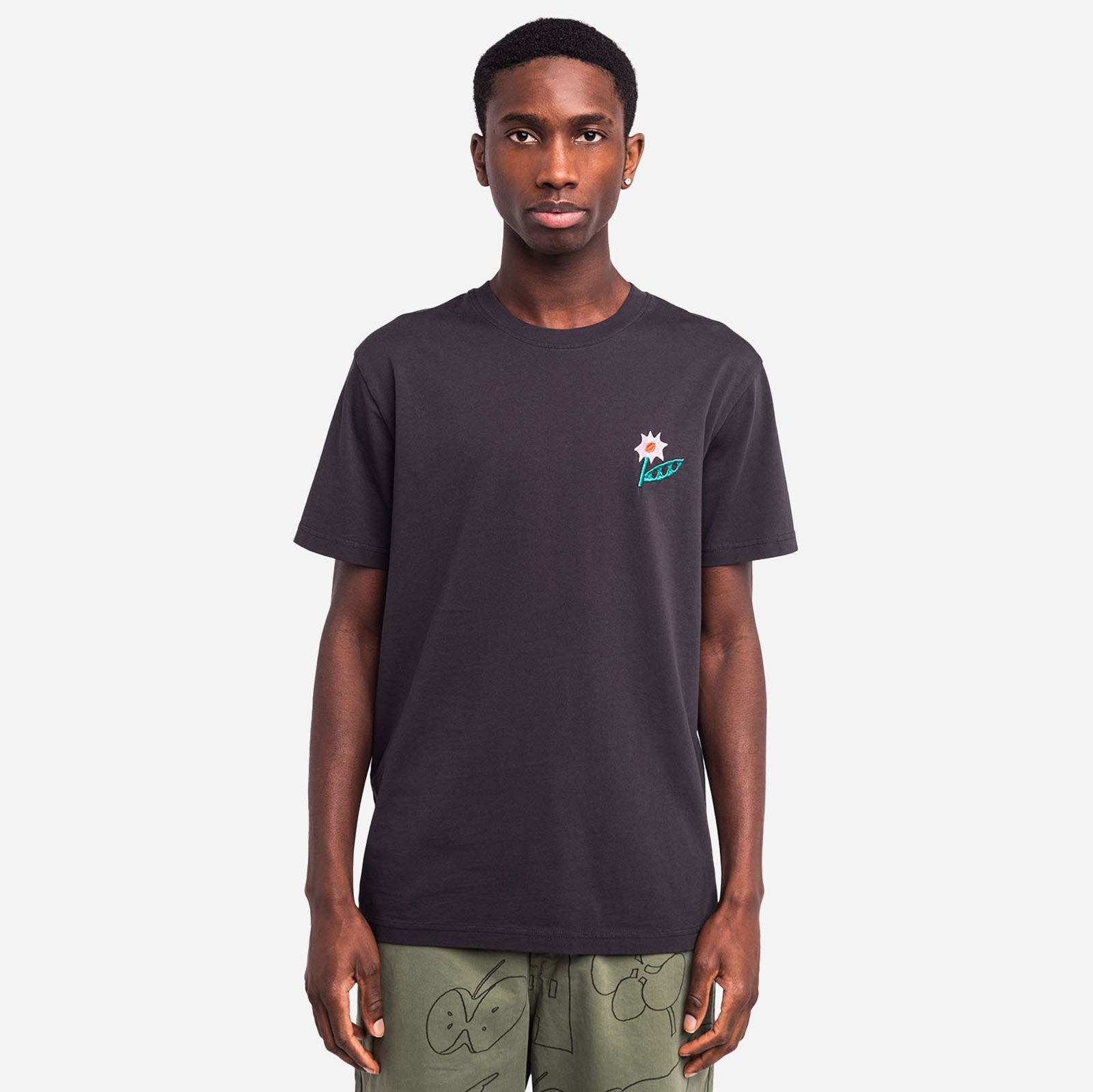 Flowering T-Shirt carbon black Olow