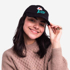 Six Pannel Flowering Cap black denim Olow