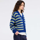 Dolphin S Cardigan green stripe Our Sister