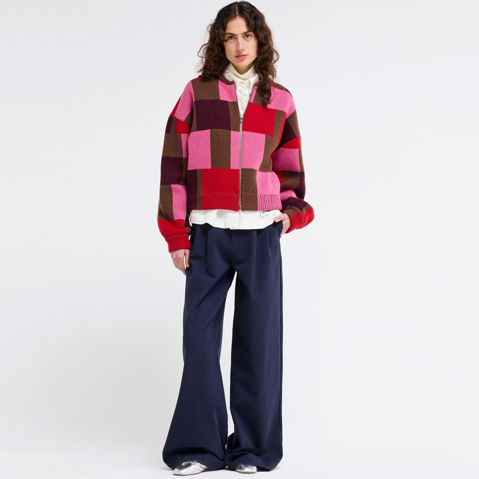Kent Boxy-Fit Bomber Jacket pink Our Sister