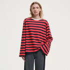 Lione L/S Stripe Tee red Our Sister