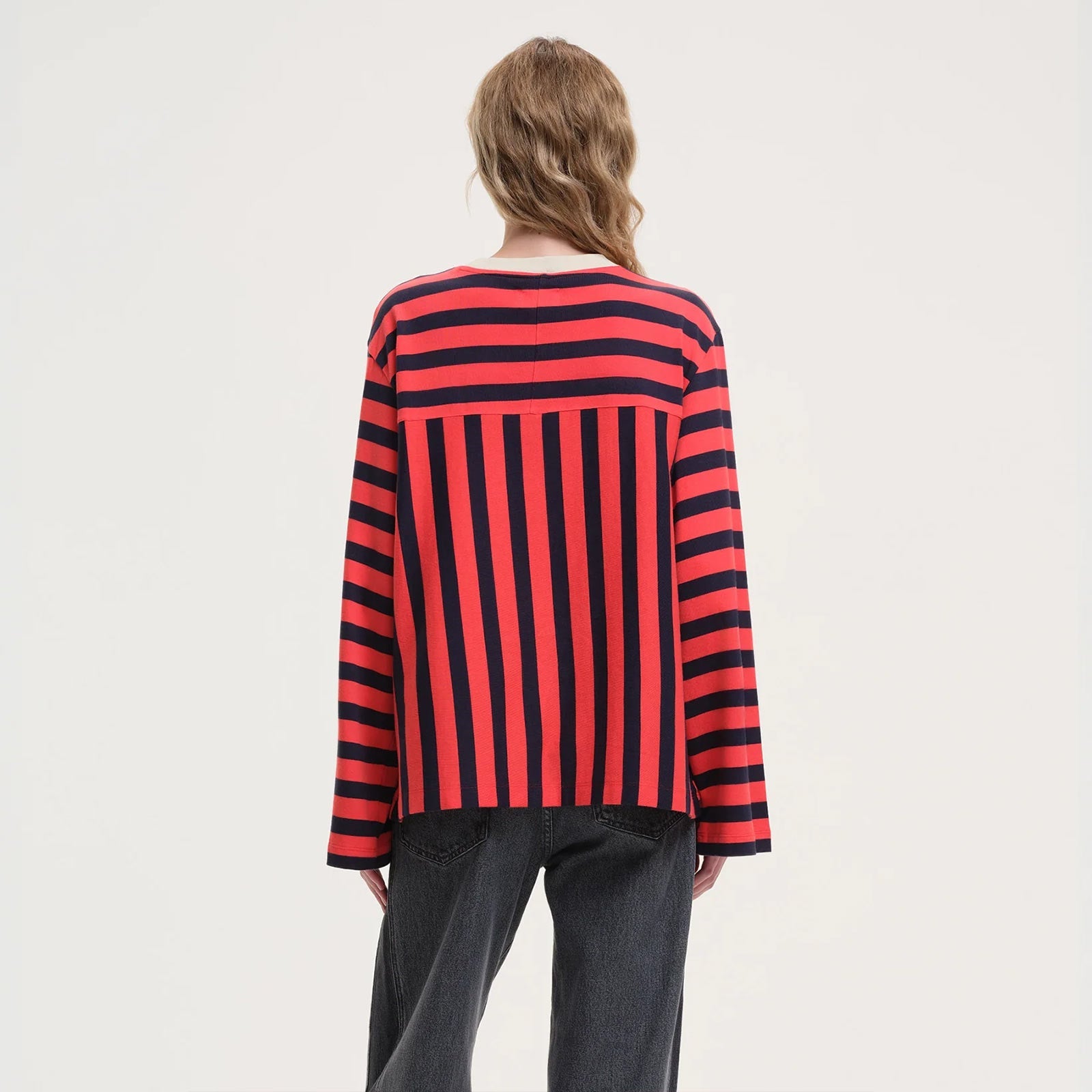 Lione L/S Stripe Tee red Our Sister