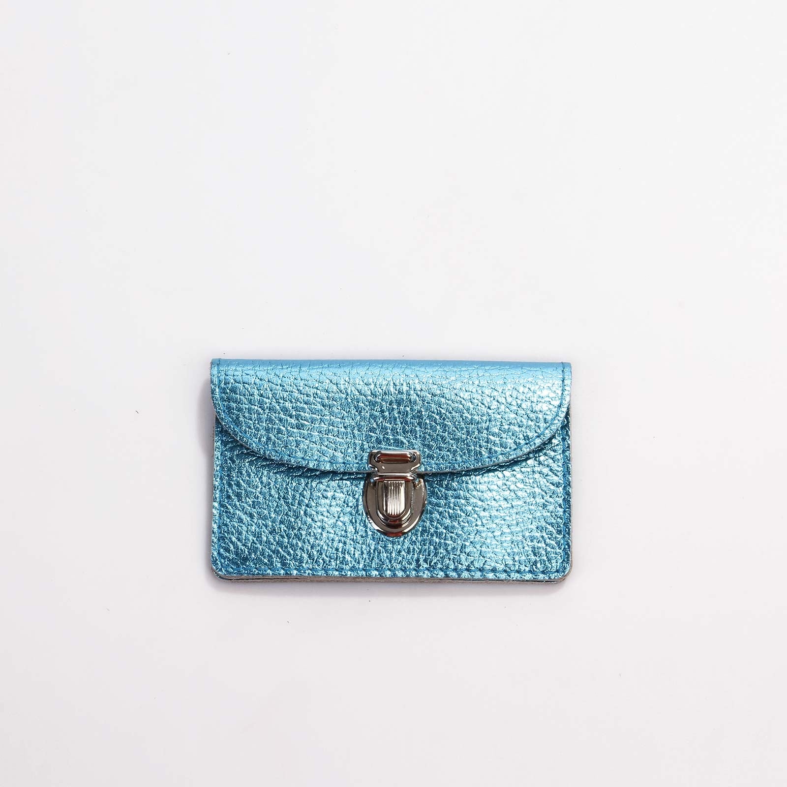 Borsa S Wallet 3 metallic saphir Papoutsi! leather goods