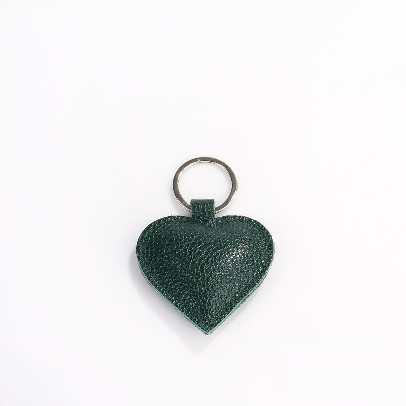 Heart Keyring dull dark green