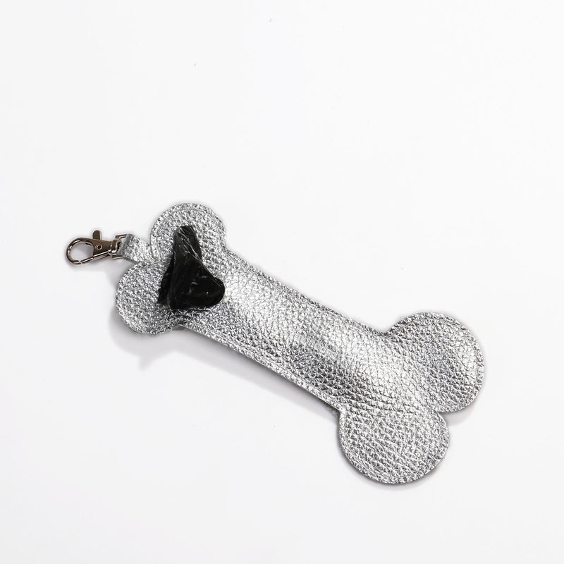 Bone Waste Bag Dispenser metallic silver Papoutsi! leather goods