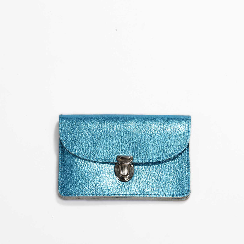 Borsa M Wallet metallic azzurro Papoutsi! leather goods