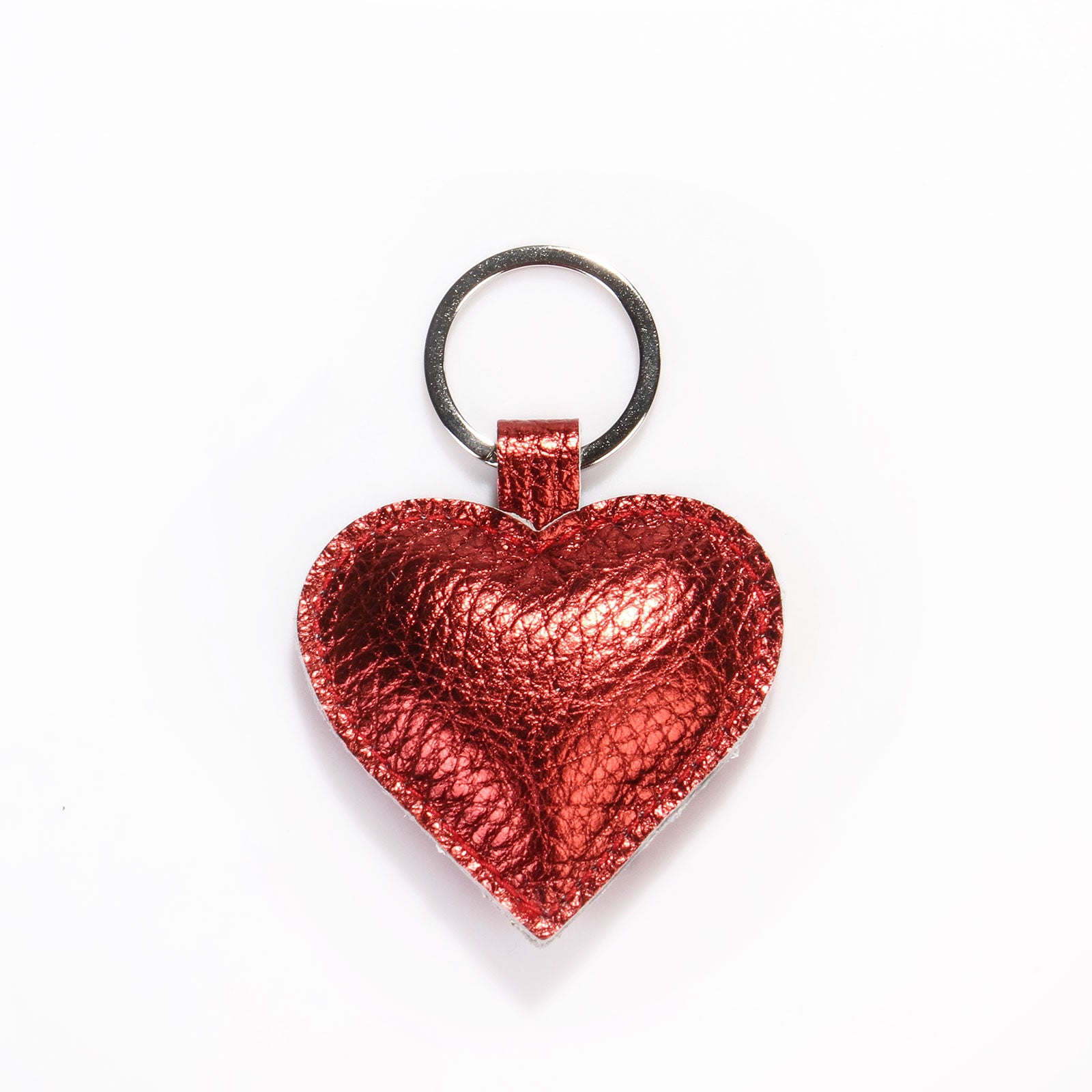 Heart Keyring metallic red