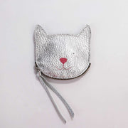 Papoutsini Wallet Katze metallic silver Papoutsi! leather goods