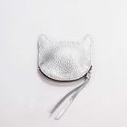Papoutsini Wallet Katze metallic silver Papoutsi! leather goods