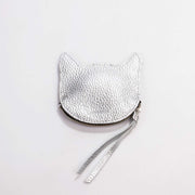Papoutsini Wallet Katze metallic silver Papoutsi! leather goods