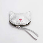 Papoutsini Wallet Katze metallic silver Papoutsi! leather goods