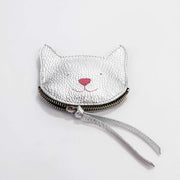 Papoutsini Wallet Katze metallic silver Papoutsi! leather goods