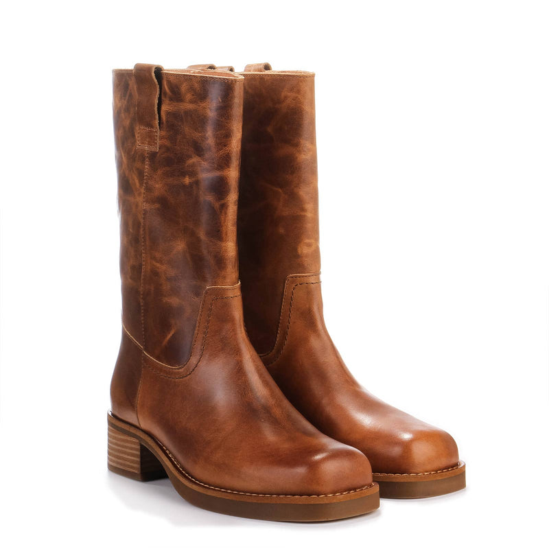 Cameron Leather Boots cognac Phenumb Copenhagen