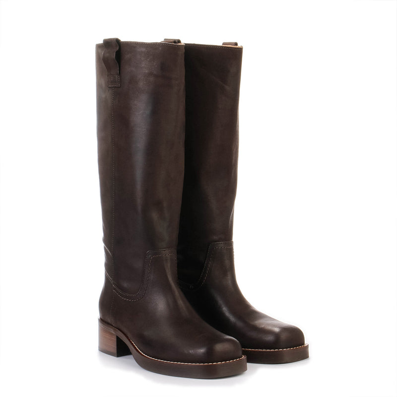 Cameron Long Boots brown leather Phenumb Copenhagen
