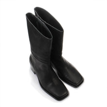 Martina Square Leather Boots black