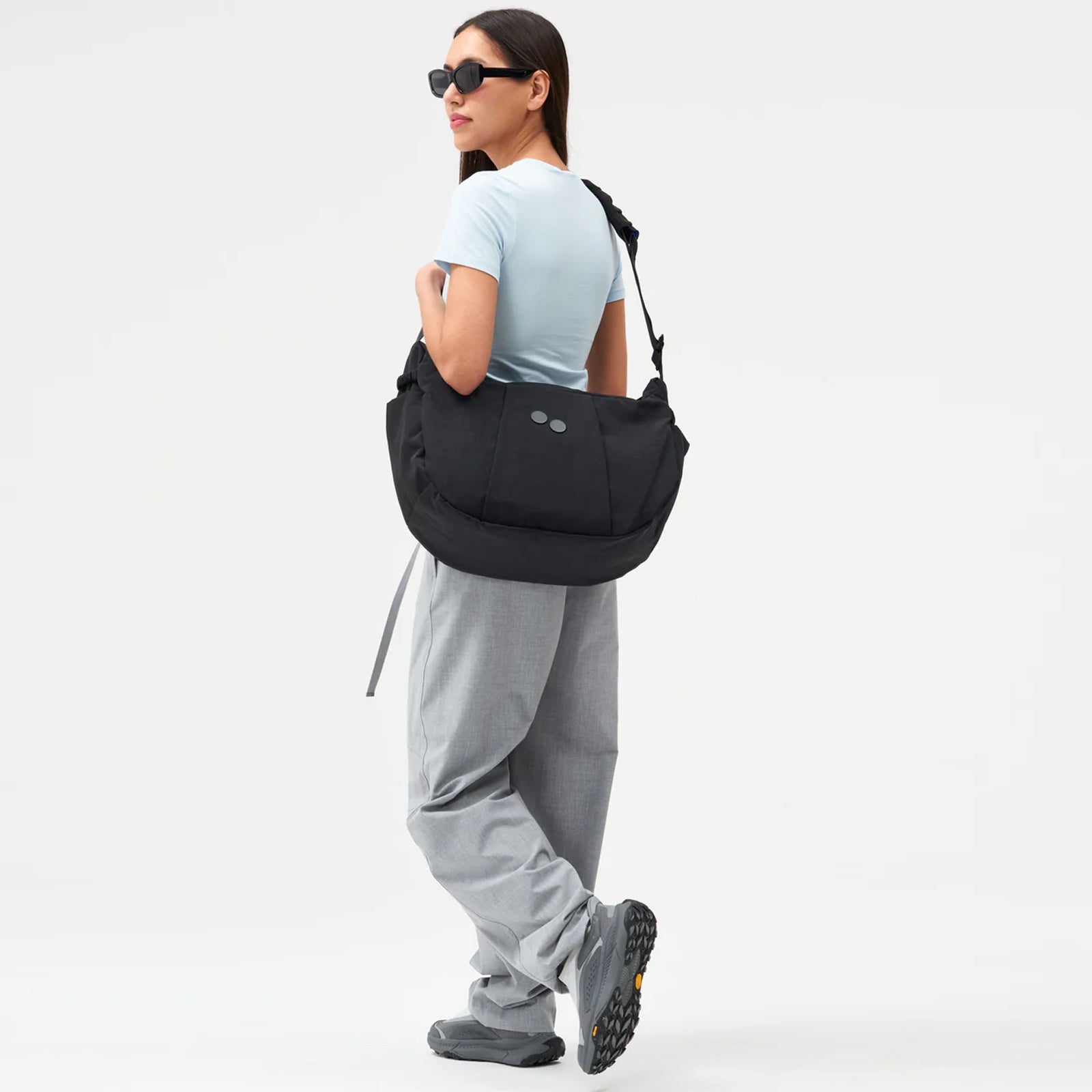 Krumm Large Crossbody Bag crinkle black pinqponq