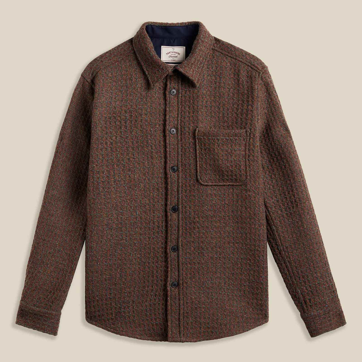 Waffle Wool Overshirt brown/rust