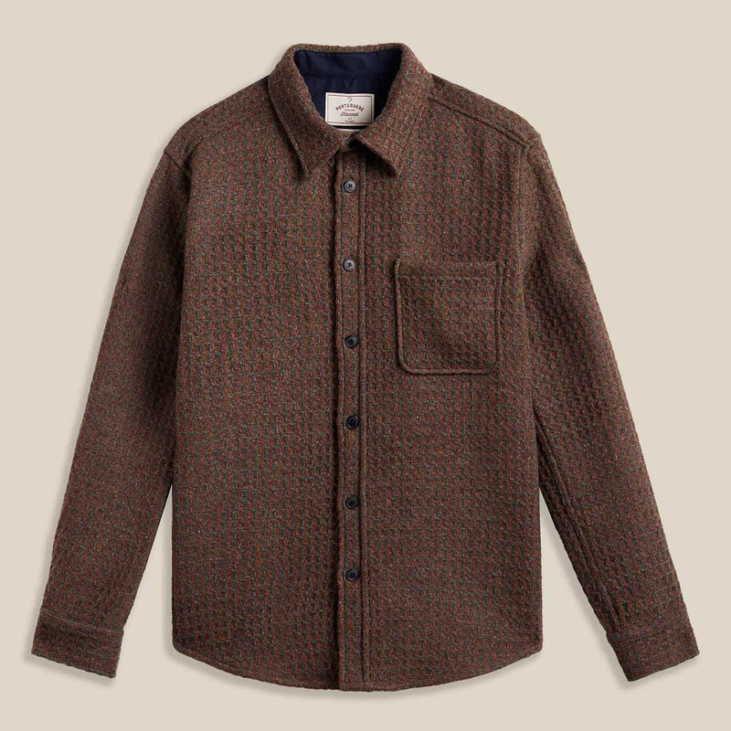 Waffle Wool Overshirt brown/rust
