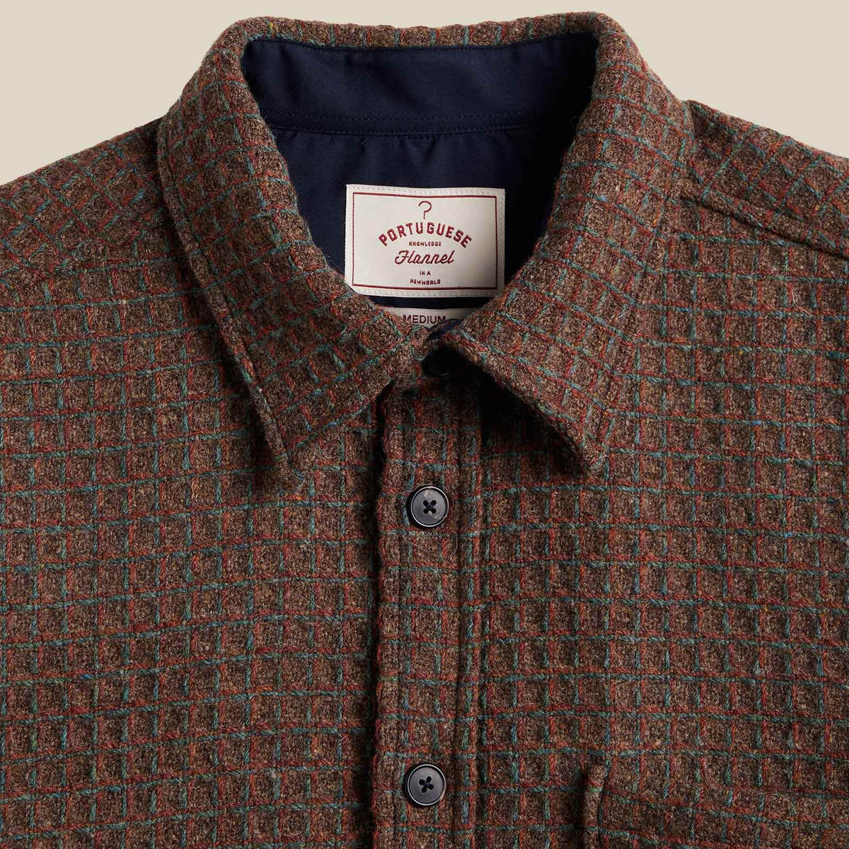 Waffle Wool Overshirt brown/rust