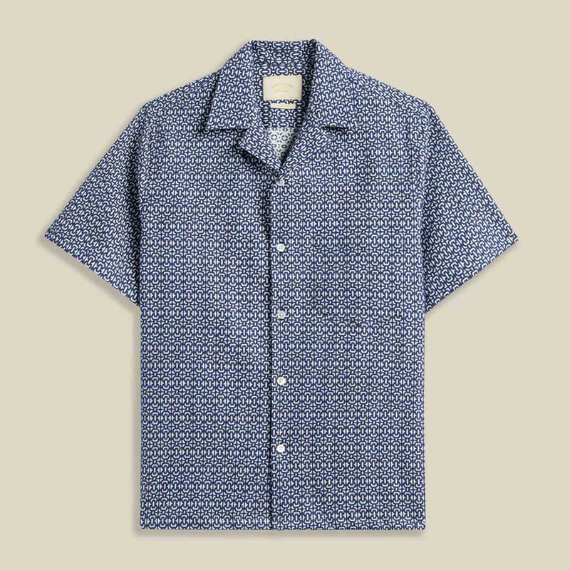 Abstract Tile S/S Shirt blue Portuguese Flannel