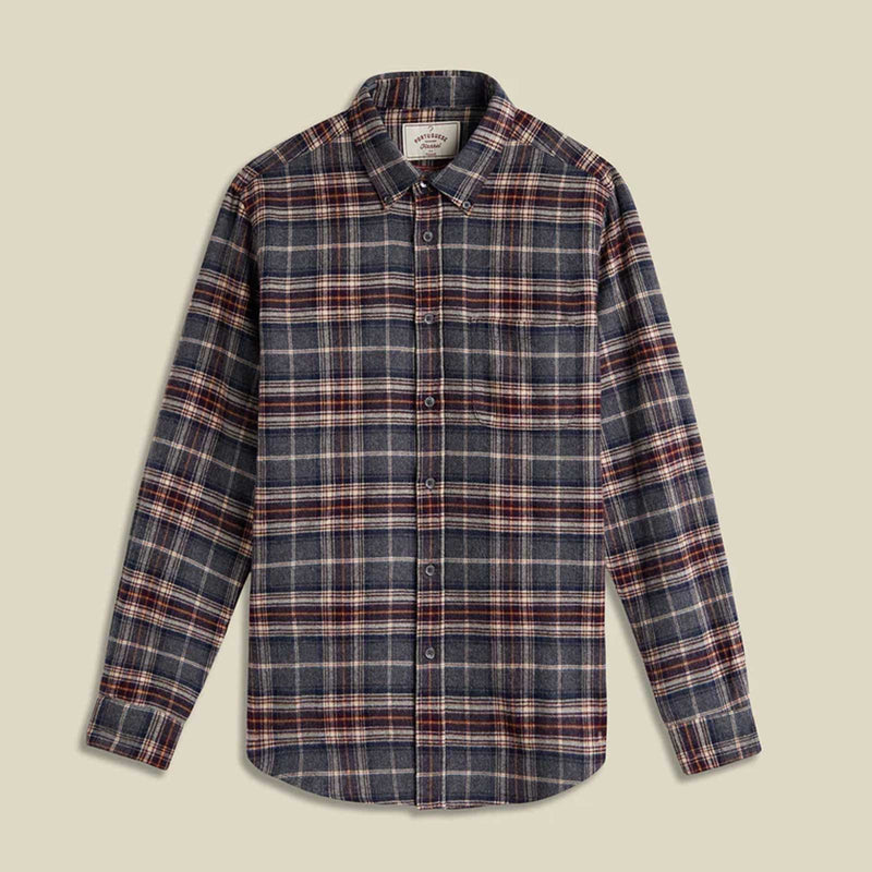 Augusta Flannel Shirt charcoal/wine/sand Portuguese Flannel