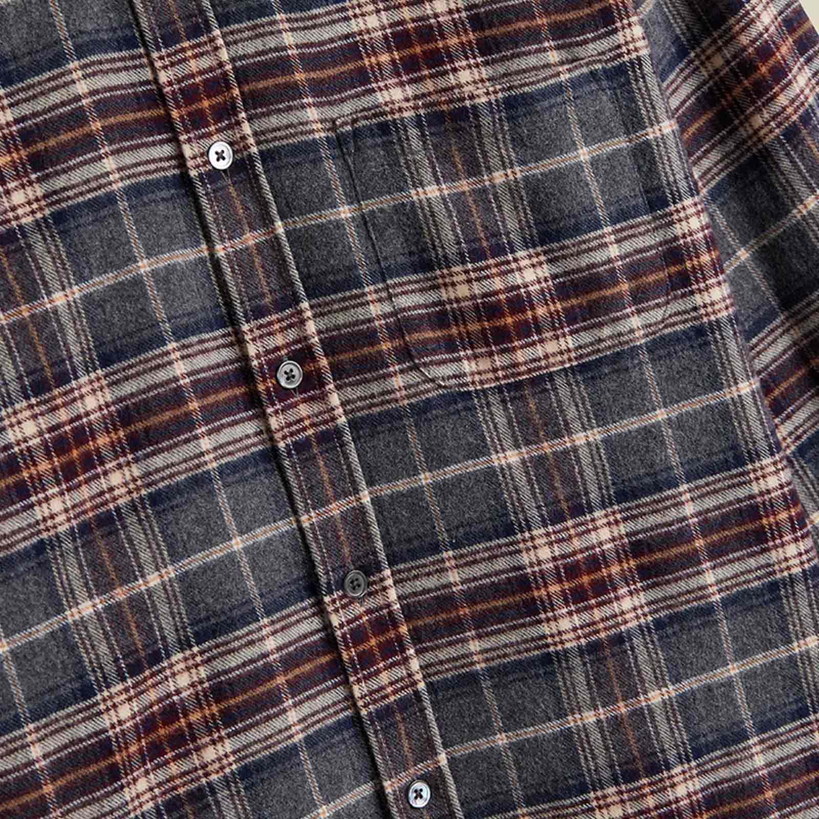 Augusta Flannel Shirt charcoal/wine/sand Portuguese Flannel
