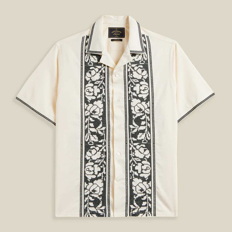 Cross Stitch S/S Shirt ecru Portuguese Flannel