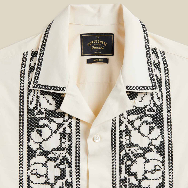 Cross Stitch S/S Shirt ecru Portuguese Flannel