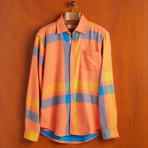 Displacements Flannel Shirt coral/blue/yellow