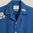 Embroidery Nature Ramie S/S Shirt blue Portuguese Flannel