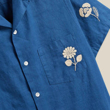 Embroidery Nature Ramie S/S Shirt blue Portuguese Flannel