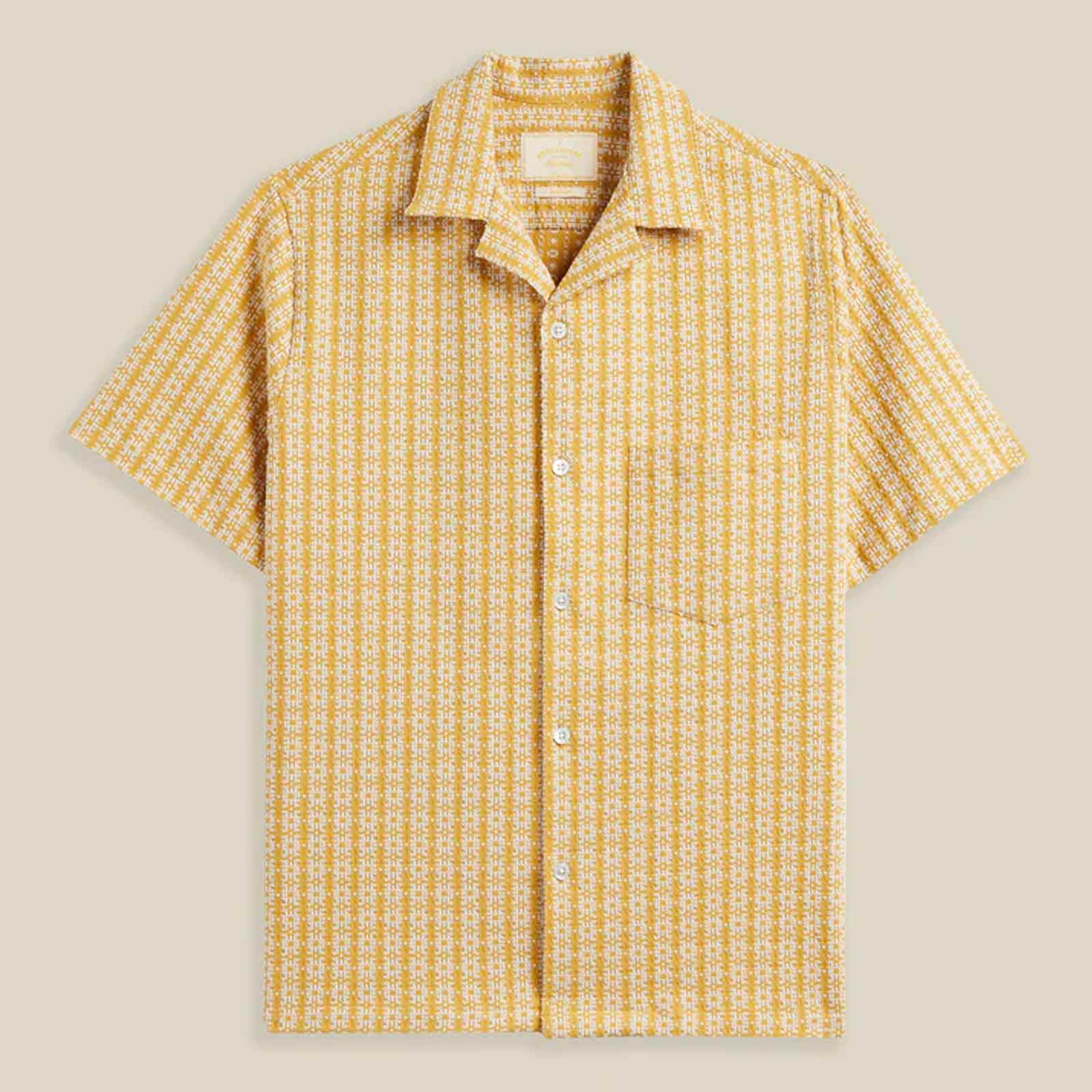 Flower Polen S/S Shirt yellow Portuguese Flannel