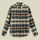 Harbor Flannel Shirt ivory/green/blue check