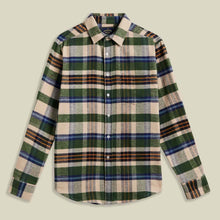 Harbor Flannel Shirt ivory/green/blue check