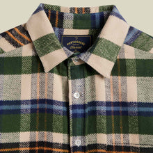 Harbor Flannel Shirt ivory/green/blue check