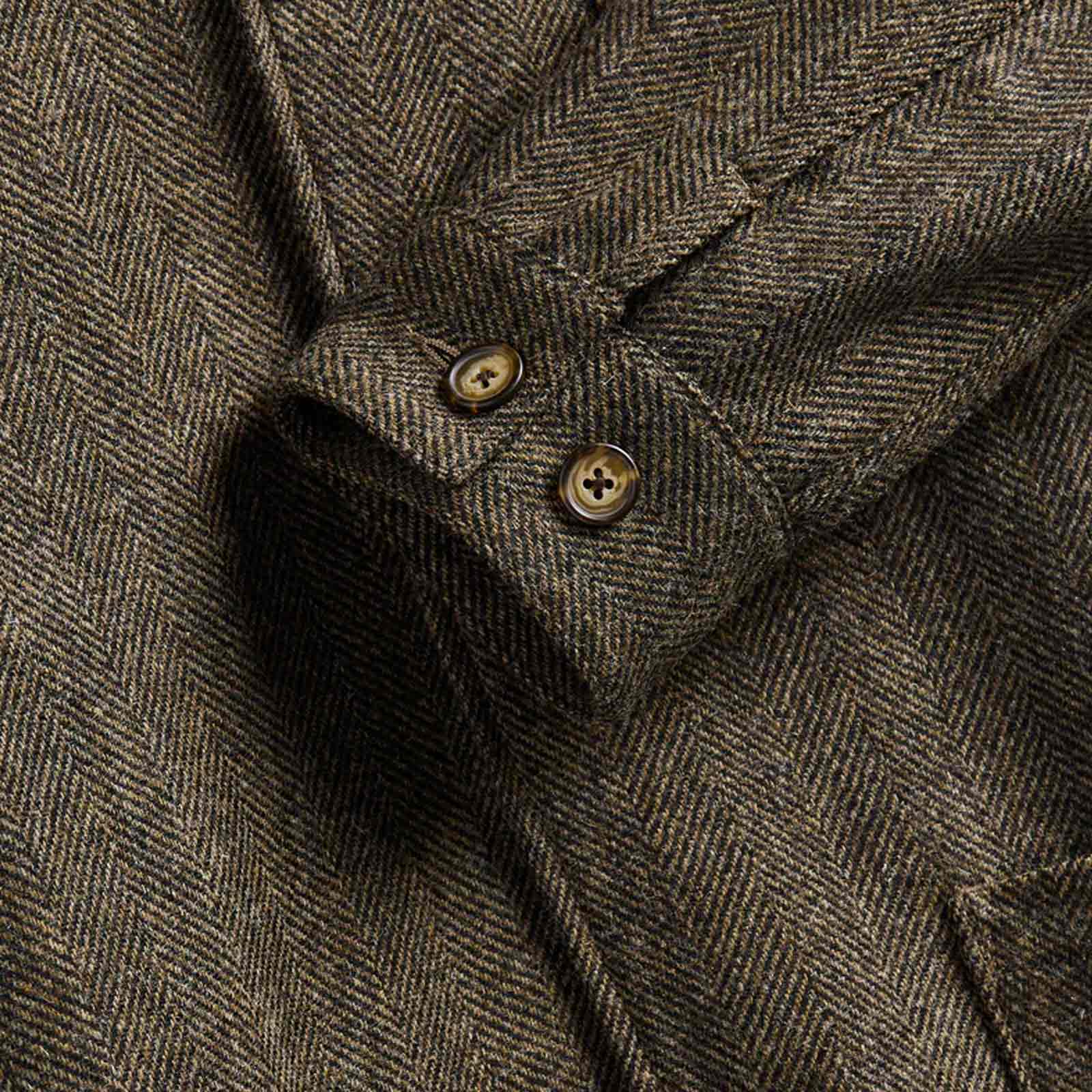 Labura Herringbone Wool Overshirt brown