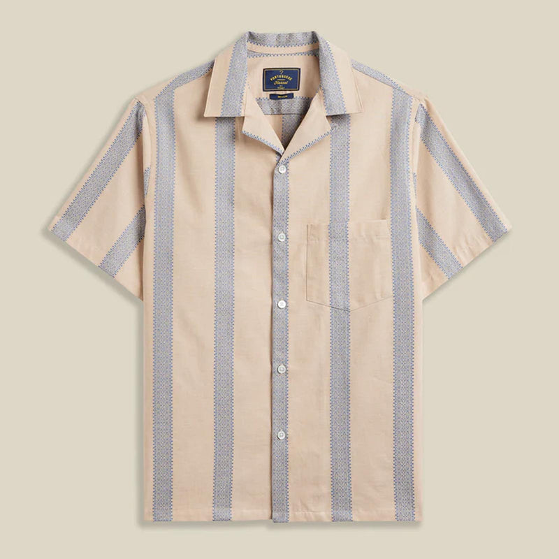 Lousada S/S Shirt sand/blue Portuguese Flannel