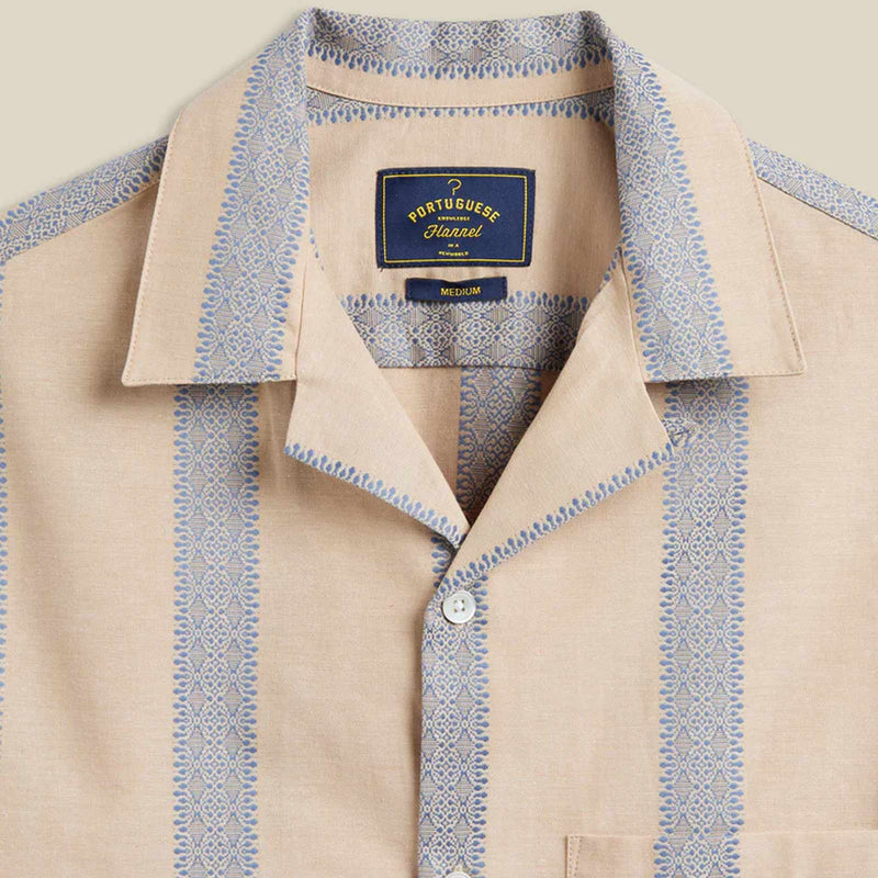 Lousada S/S Shirt sand/blue Portuguese Flannel